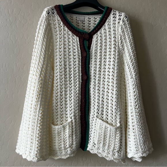 ANTHROPOLOGIE crochet knit cardigan - Picture 1 of 4
